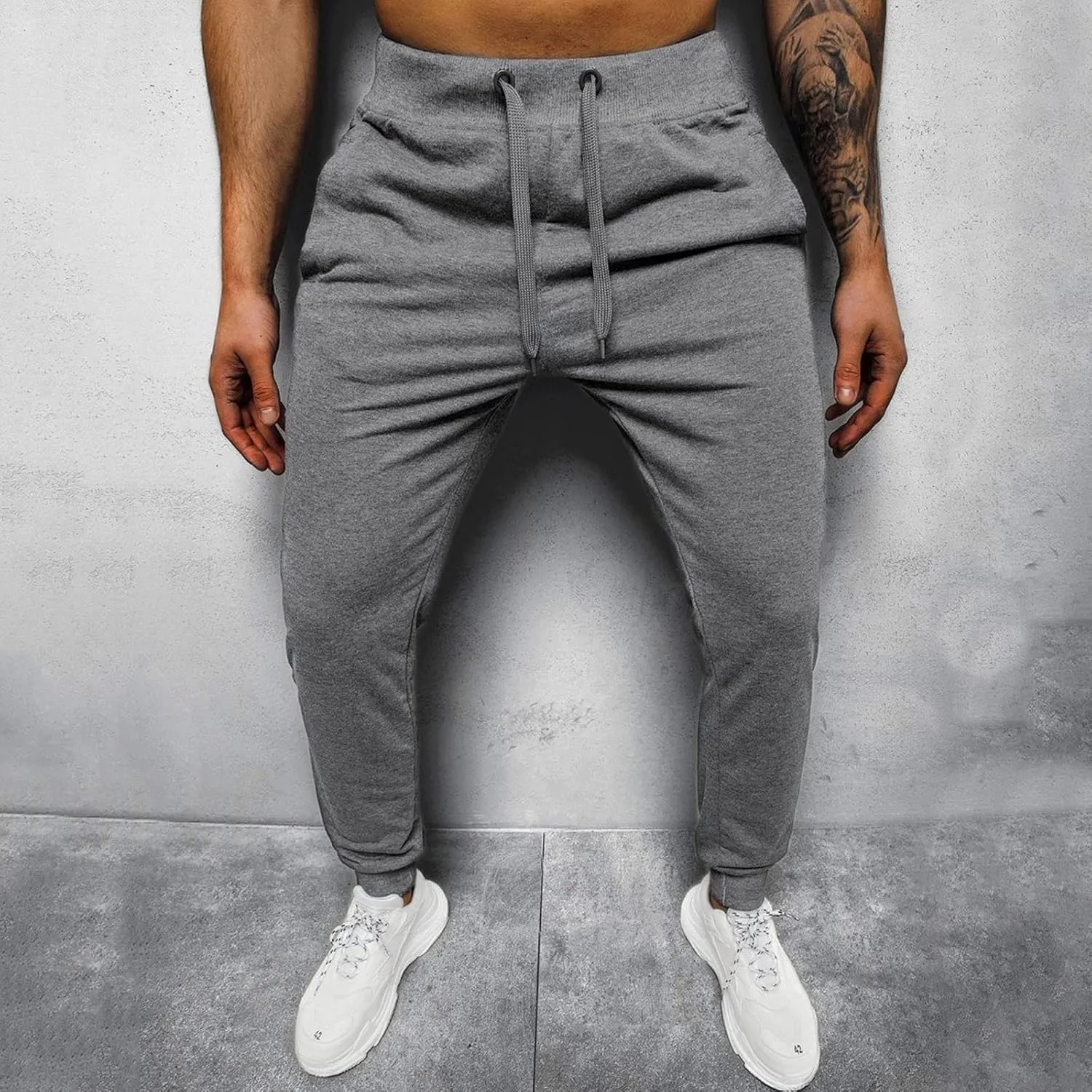 Sweat Pants for Mens Drawstring Straight Work Pants Casual Loose Cargo Pants Men Trousers for Men Relaxed Fit