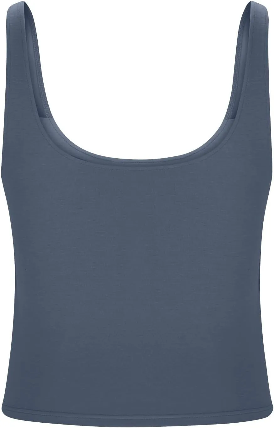 Tank Top for Women Built in Bra Workout Yoga Shirts Spaghetti Strap Padded Basic Camisole Tops Summer Athletic Tanks