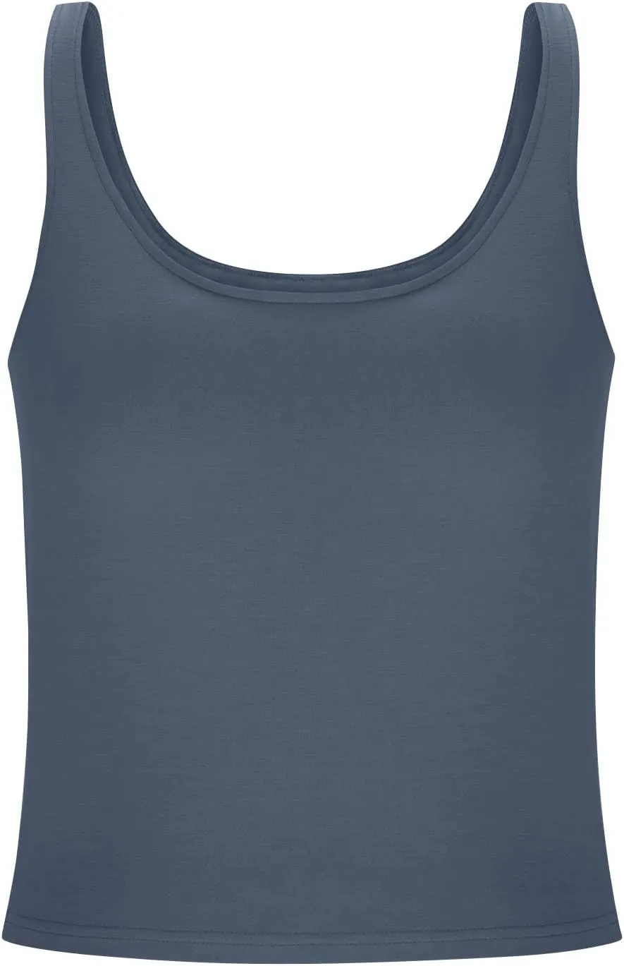 Tank Top for Women Built in Bra Workout Yoga Shirts Spaghetti Strap Padded Basic Camisole Tops Summer Athletic Tanks