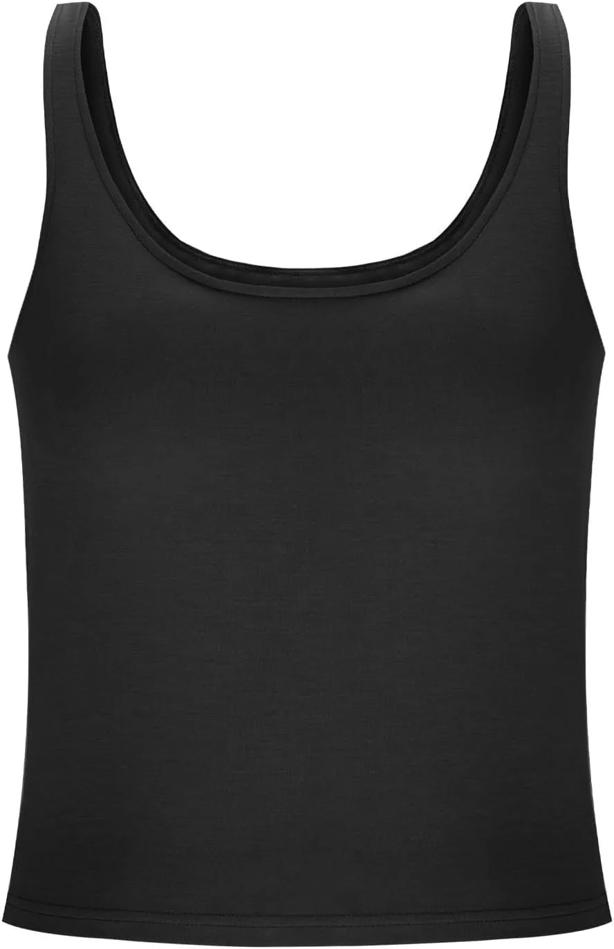 Tank Top for Women Built in Bra Workout Yoga Shirts Spaghetti Strap Padded Basic Camisole Tops Summer Athletic Tanks