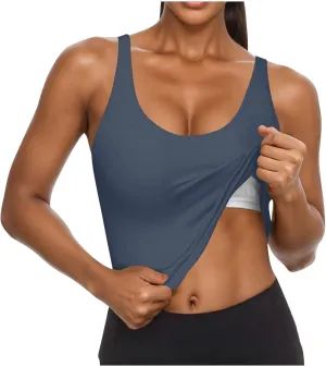 Tank Top for Women Built in Bra Workout Yoga Shirts Spaghetti Strap Padded Basic Camisole Tops Summer Athletic Tanks