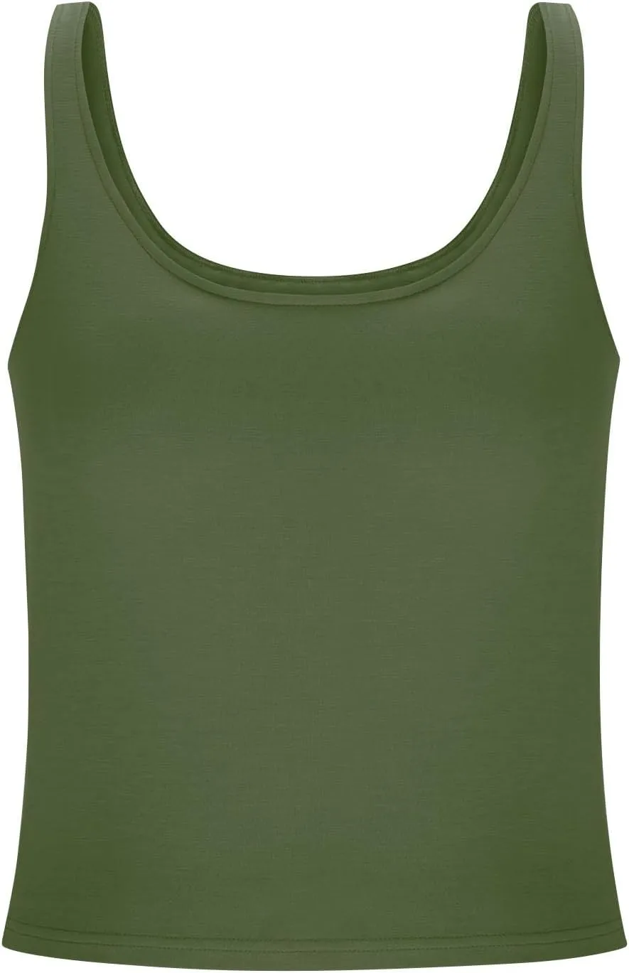 Tank Top for Women Built in Bra Workout Yoga Shirts Spaghetti Strap Padded Basic Camisole Tops Summer Athletic Tanks