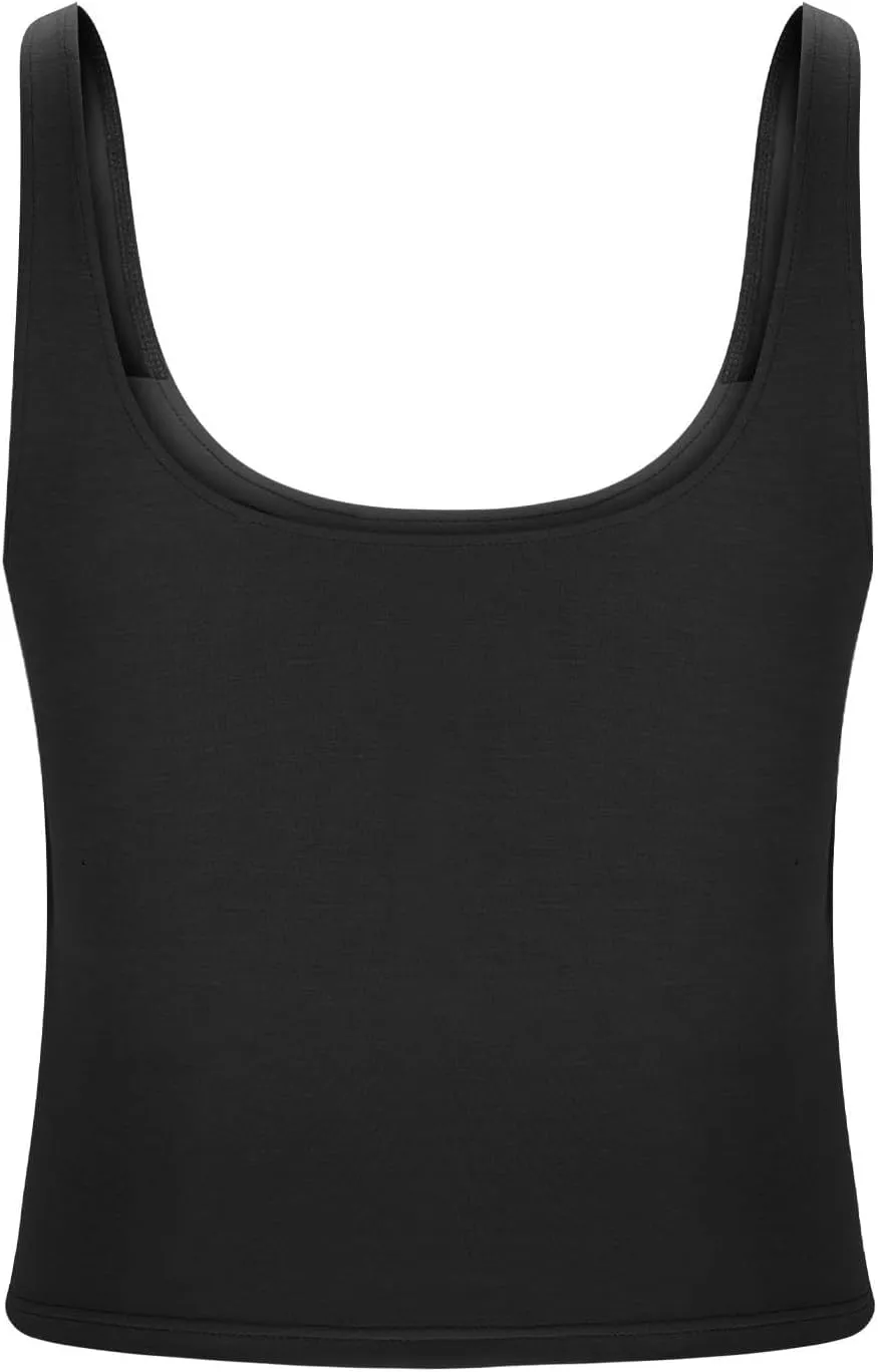 Tank Top for Women Built in Bra Workout Yoga Shirts Spaghetti Strap Padded Basic Camisole Tops Summer Athletic Tanks