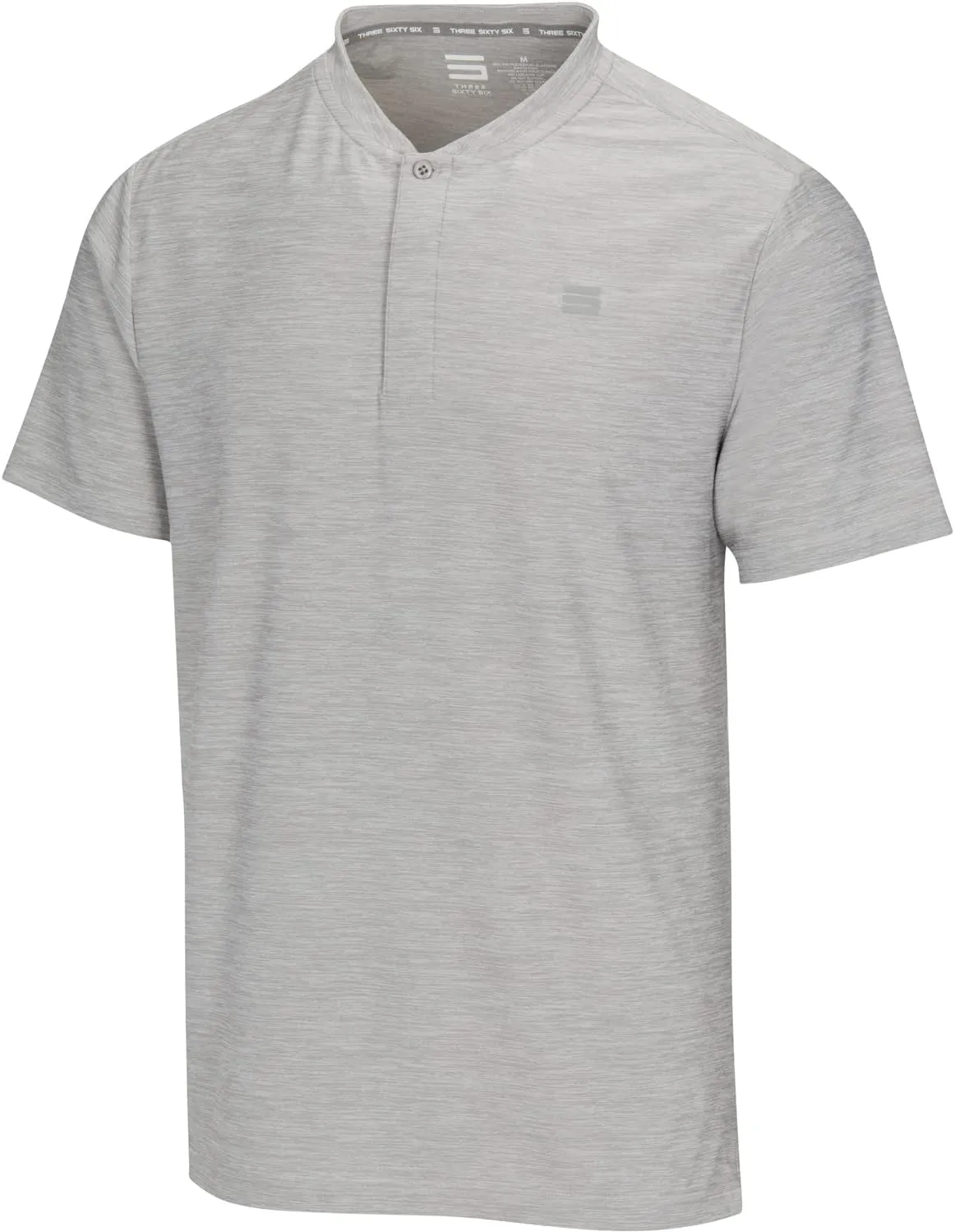 Three Sixty Six Collarless Golf Shirts for Men - Quick Dry Short Sleeve T-Shirt with 4-Way Stretch Fabric & UPF 30