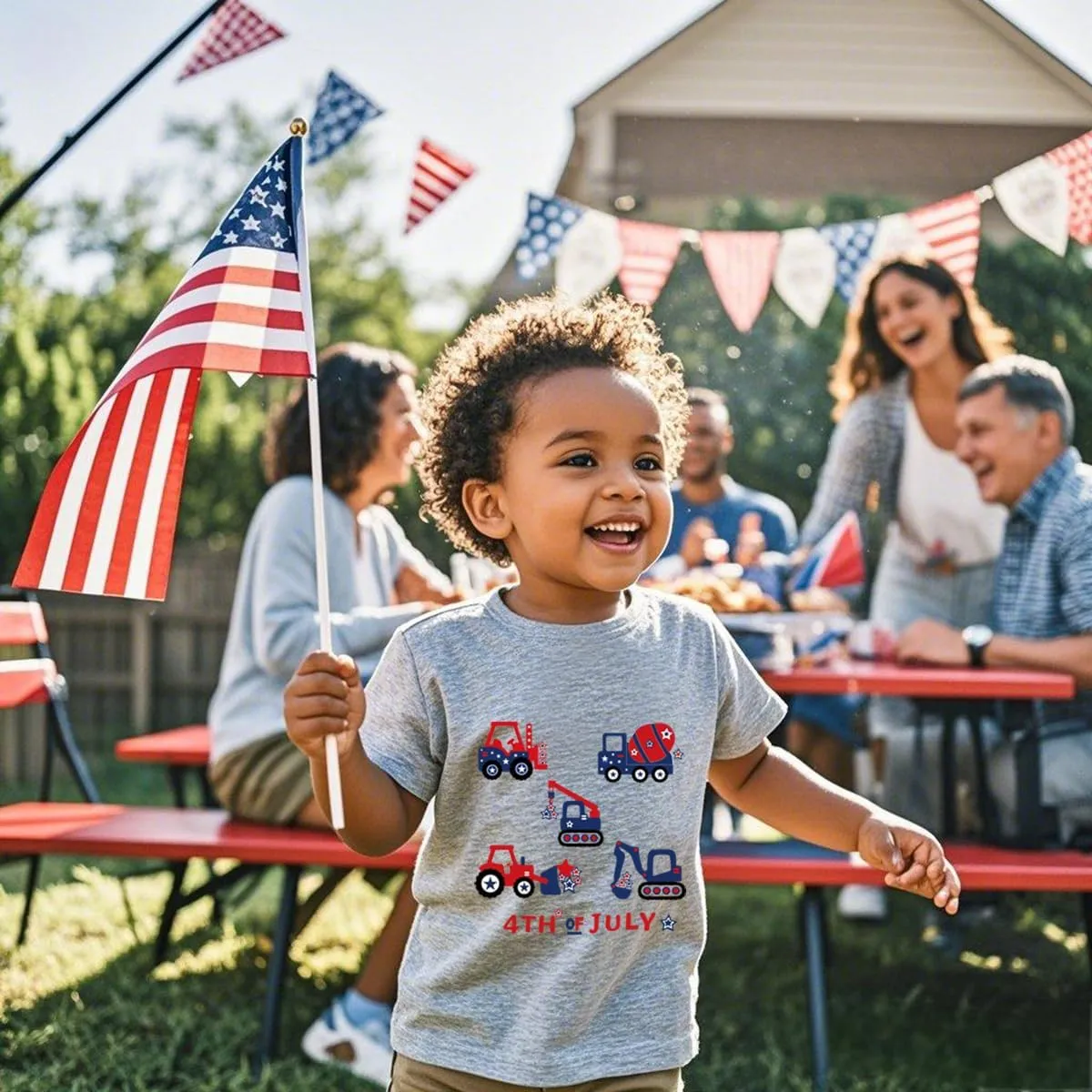 Toddler Boys 4th of July Shirts Independence Day T-Shirt Red White Blue Patriotic Tops Kids American Flag Outfit