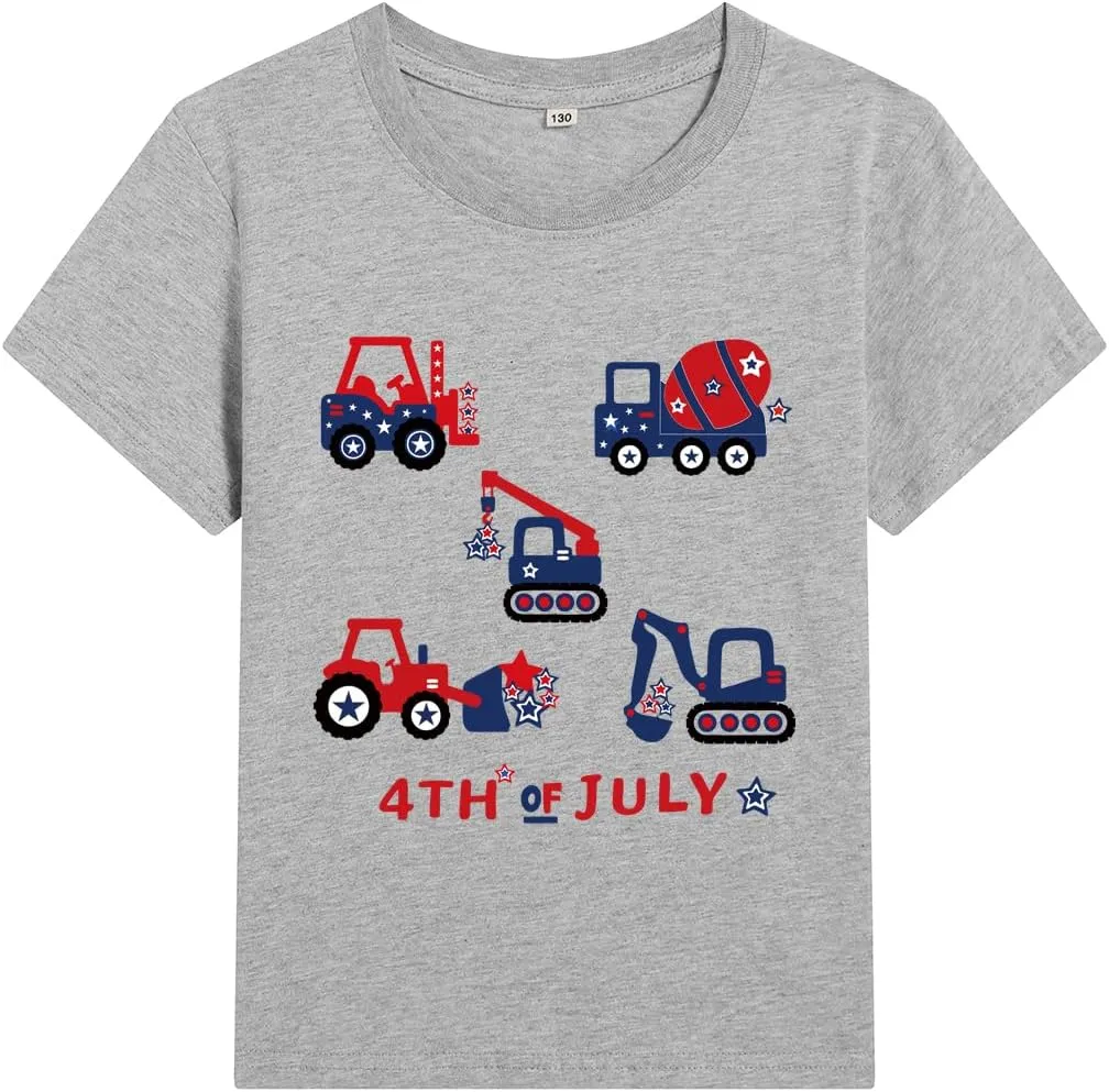 Toddler Boys 4th of July Shirts Independence Day T-Shirt Red White Blue Patriotic Tops Kids American Flag Outfit