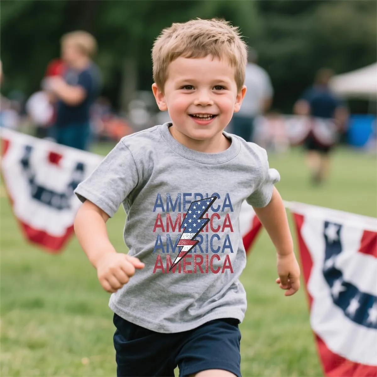 Toddler Boys 4th of July Shirts Independence Day T-Shirt Red White Blue Patriotic Tops Kids American Flag Outfit
