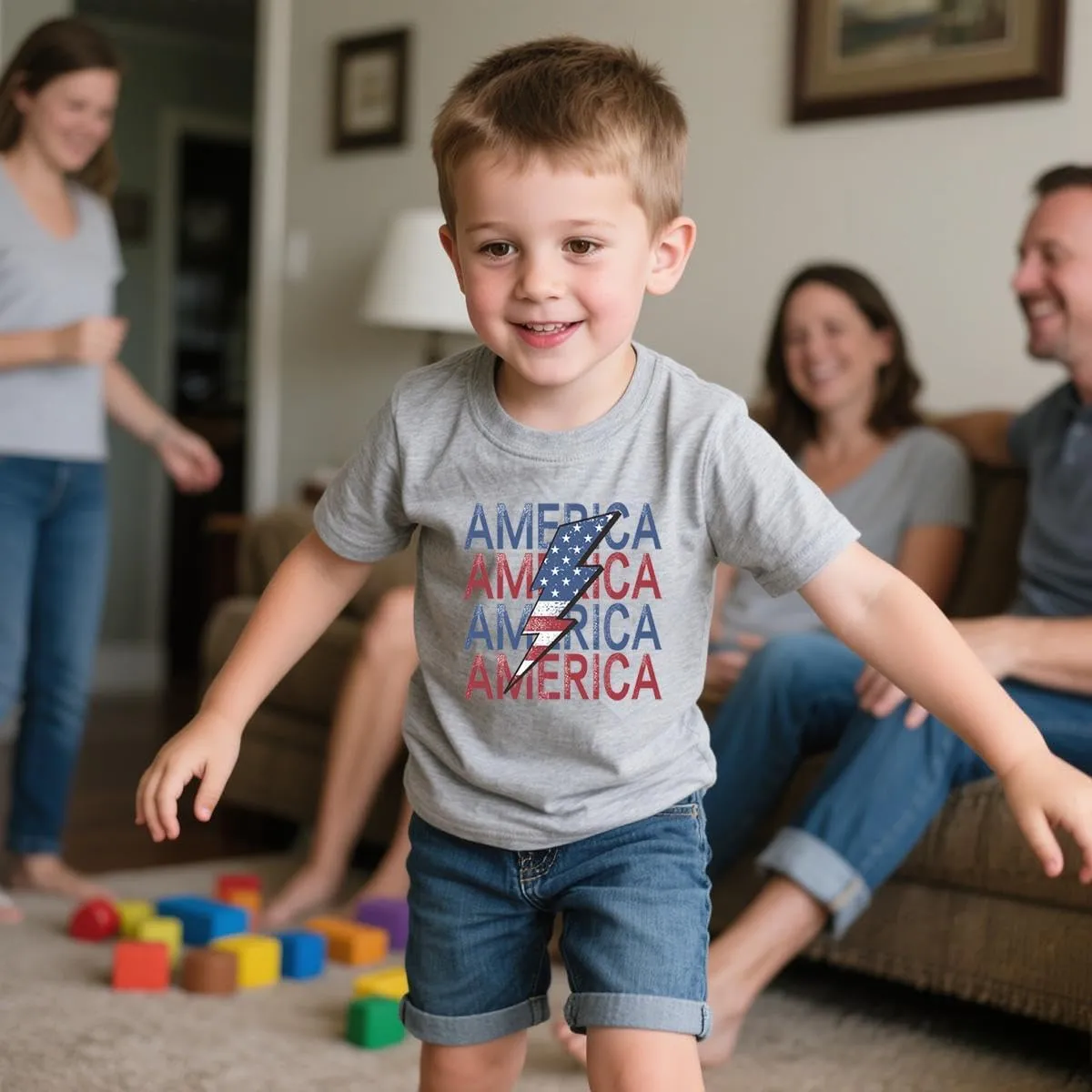 Toddler Boys 4th of July Shirts Independence Day T-Shirt Red White Blue Patriotic Tops Kids American Flag Outfit