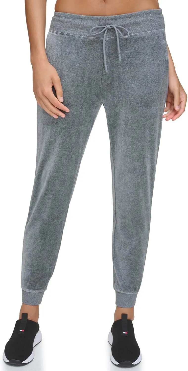 Tommy Hilfiger Women's Drawcord Waist Easy Fit Velour Jogger