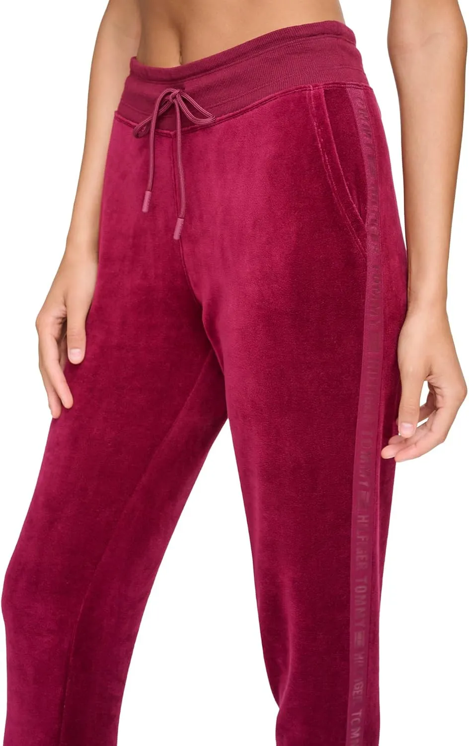 Tommy Hilfiger Women's Drawcord Waist Easy Fit Velour Jogger