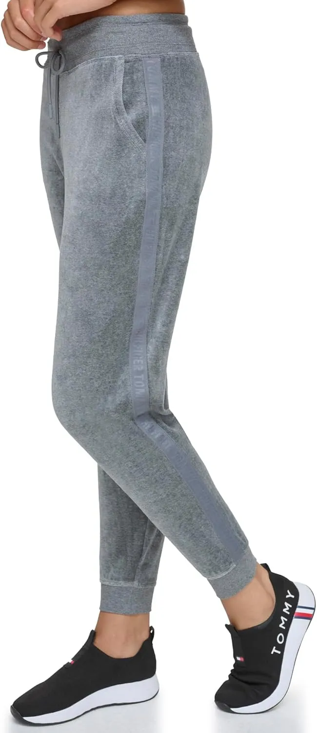 Tommy Hilfiger Women's Drawcord Waist Easy Fit Velour Jogger
