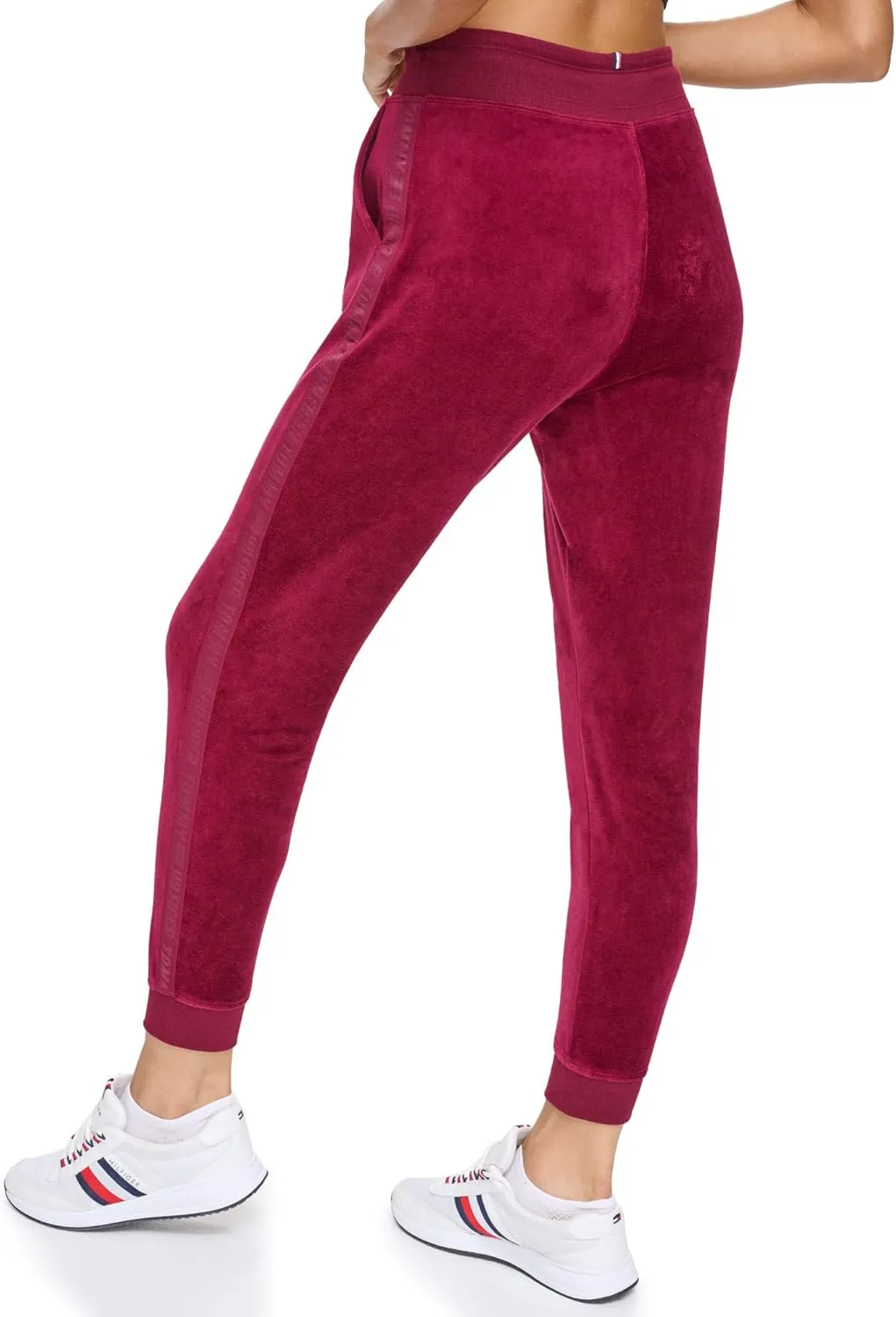 Tommy Hilfiger Women's Drawcord Waist Easy Fit Velour Jogger