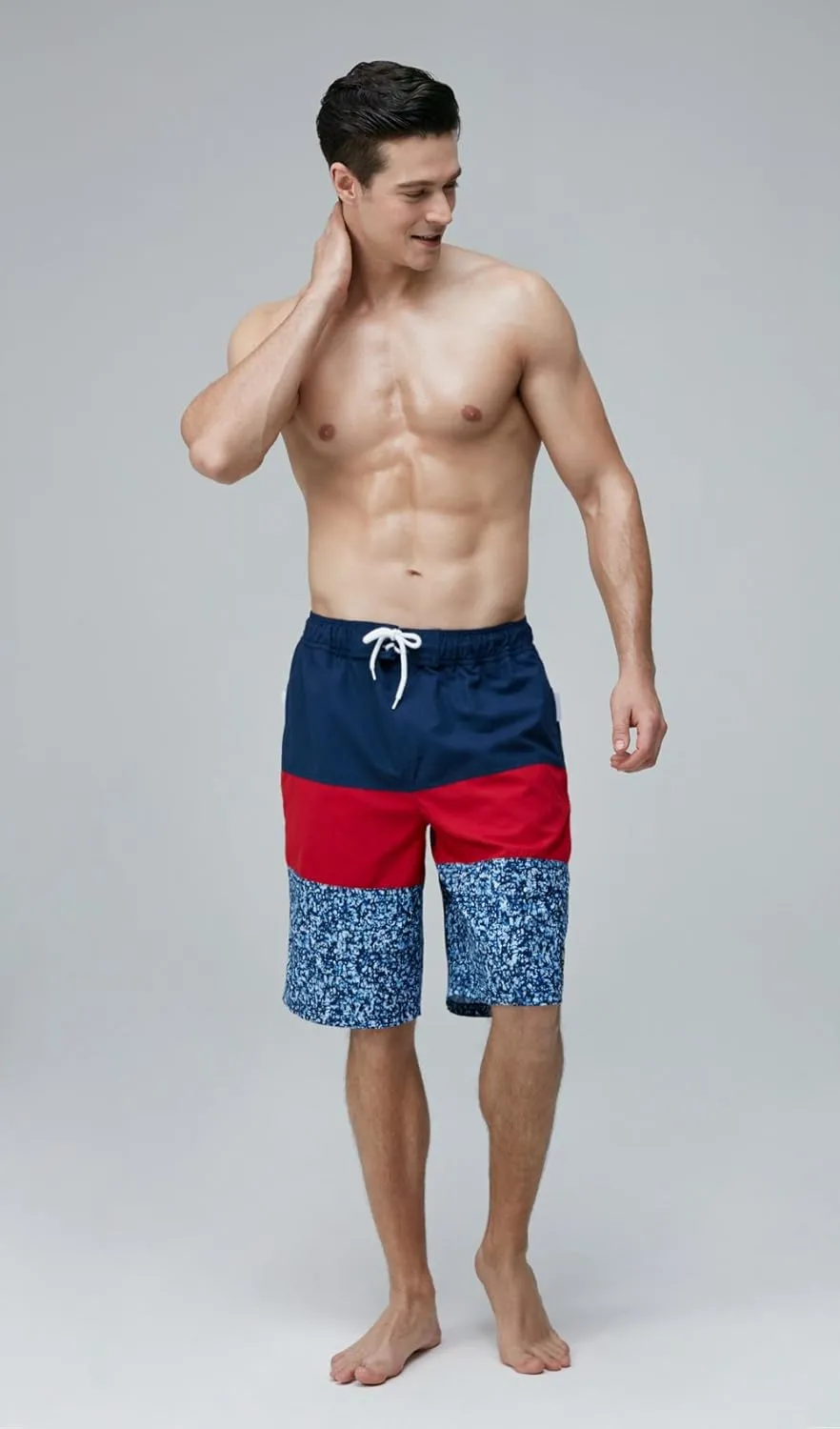 TSLA Men's Swim Trunks, Quick Dry Swimming Beach Board Shorts, Lightweight Swimwear Bathing Suits with Pockets