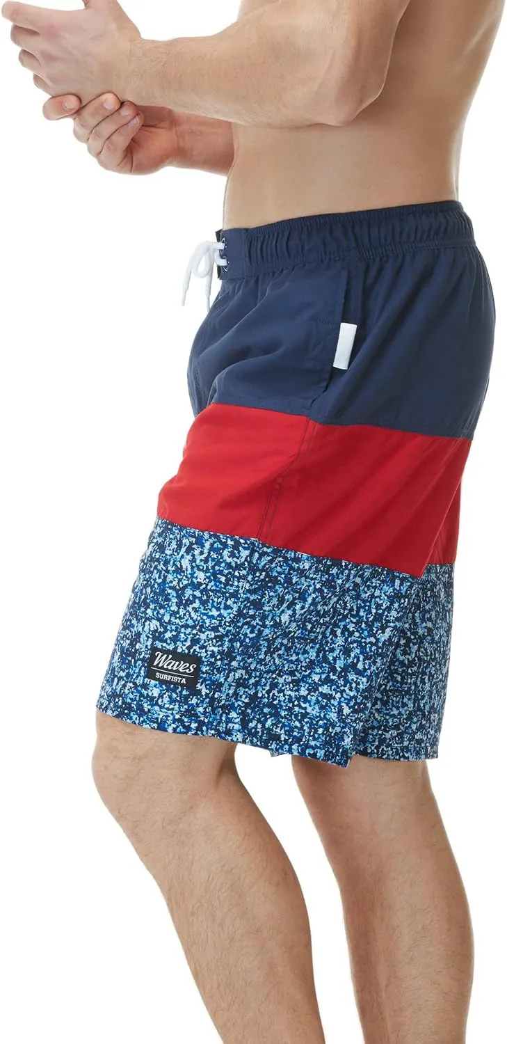 TSLA Men's Swim Trunks, Quick Dry Swimming Beach Board Shorts, Lightweight Swimwear Bathing Suits with Pockets
