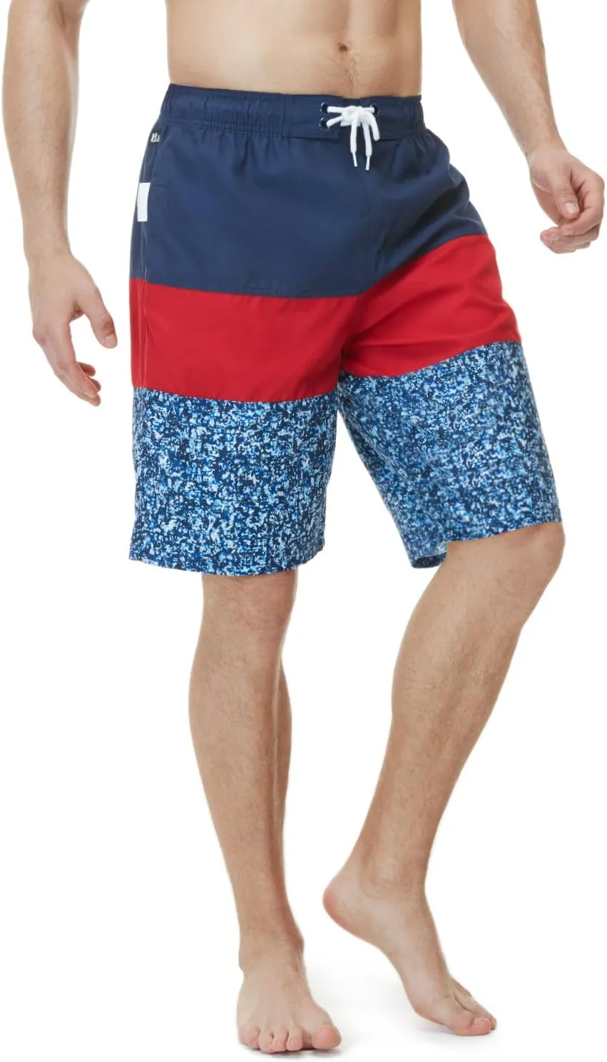 TSLA Men's Swim Trunks, Quick Dry Swimming Beach Board Shorts, Lightweight Swimwear Bathing Suits with Pockets