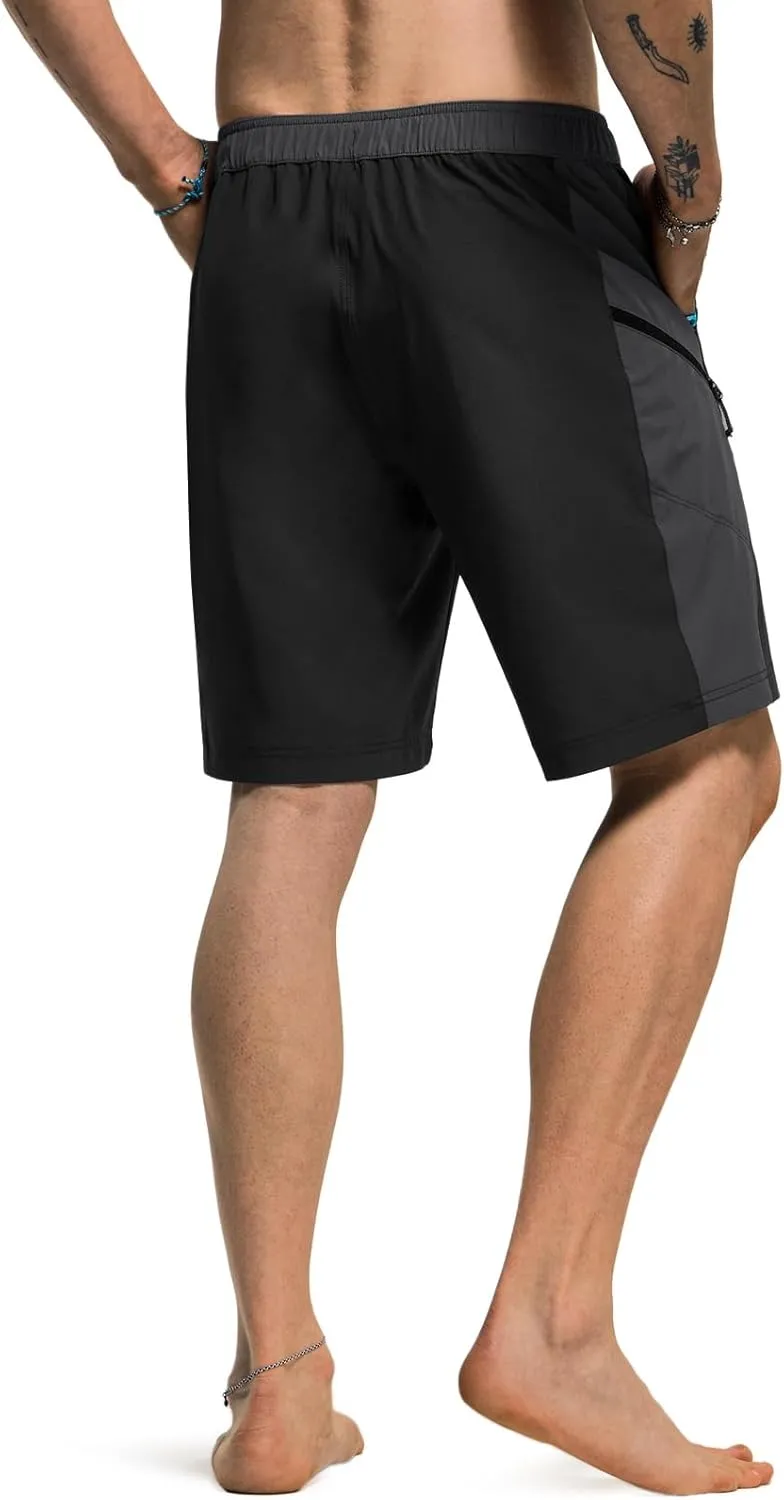TSLA Men's Swim Trunks, Quick Dry Swimming Beach Board Shorts, Lightweight Swimwear Bathing Suits with Pockets