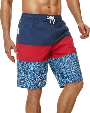 TSLA Men's Swim Trunks, Quick Dry Swimming Beach Board Shorts, Lightweight Swimwear Bathing Suits with Pockets