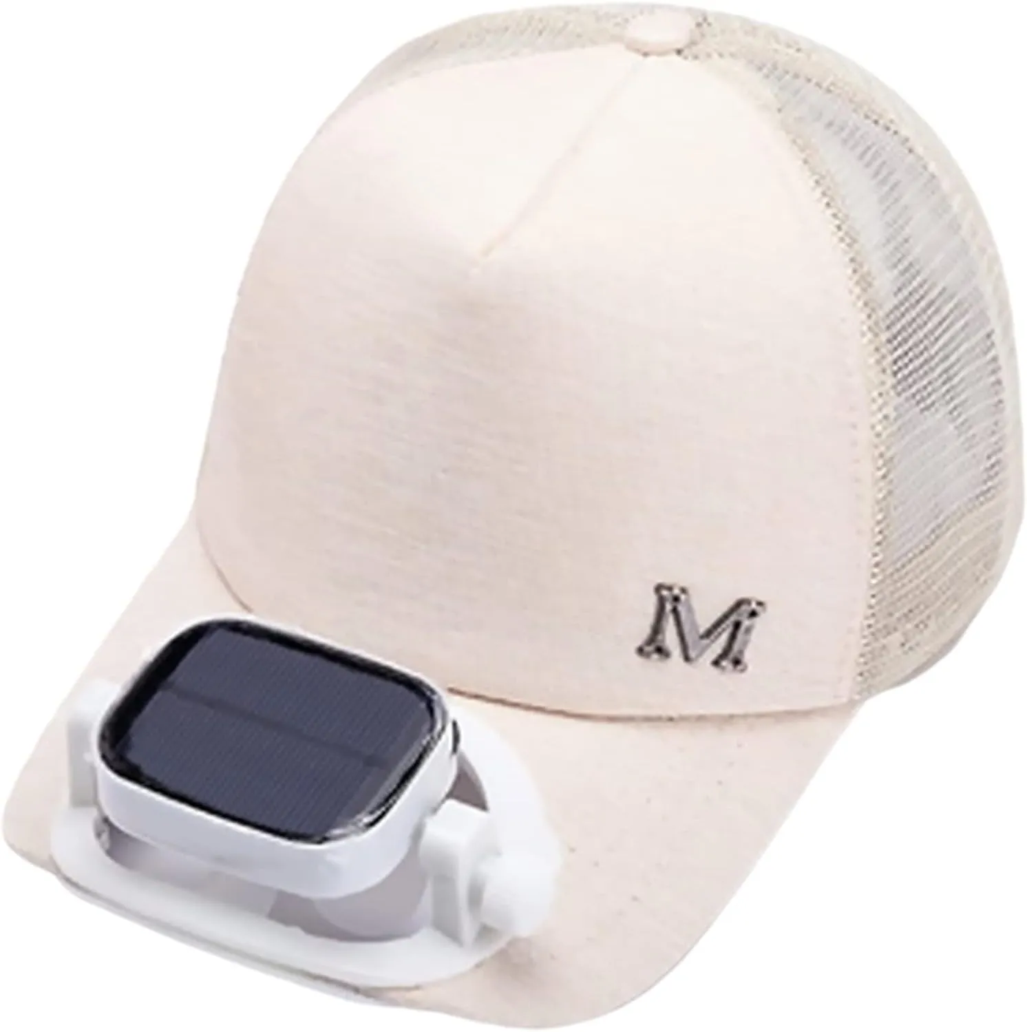 Unisex Baseball Cap with Solar Fan, Summer UV Protection Wide Brim Sun Hat for Womens/Mens, Running Fishing Hats