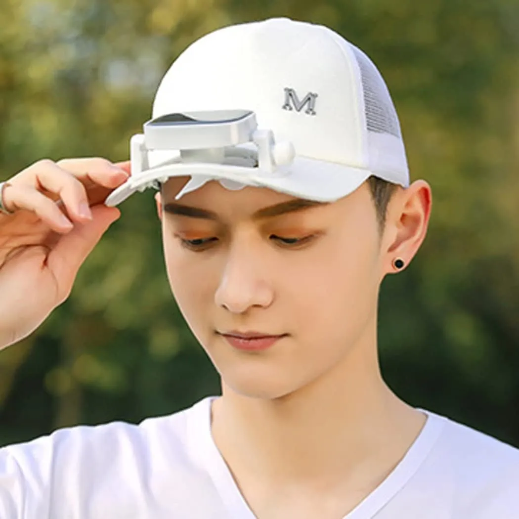 Unisex Baseball Cap with Solar Fan, Summer UV Protection Wide Brim Sun Hat for Womens/Mens, Running Fishing Hats