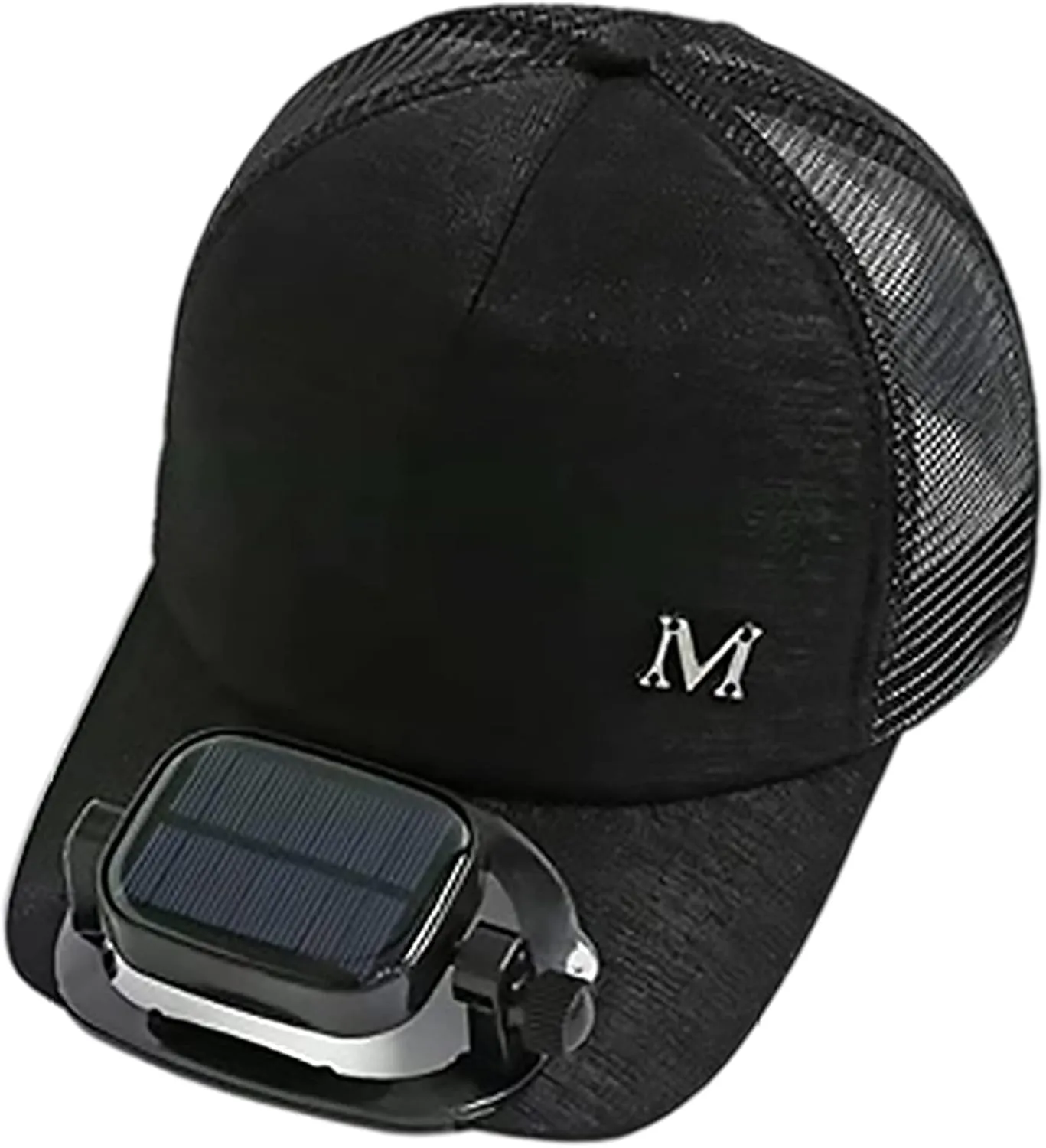 Unisex Baseball Cap with Solar Fan, Summer UV Protection Wide Brim Sun Hat for Womens/Mens, Running Fishing Hats