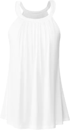 Vislivin Camisole for Women with Built in Bra Halter Neck Tanks Plead Loose Fit Cami