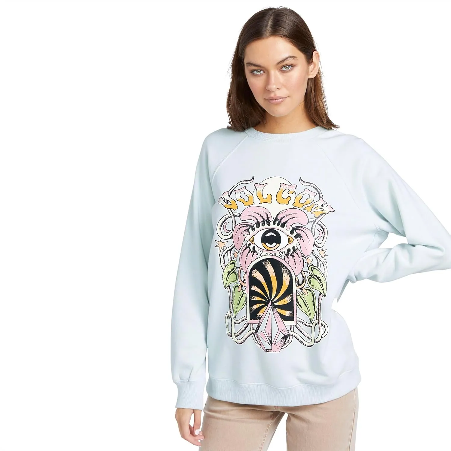 Volcom Women's Stone Magic Boyfriend Crew Fleece Sweatshirt