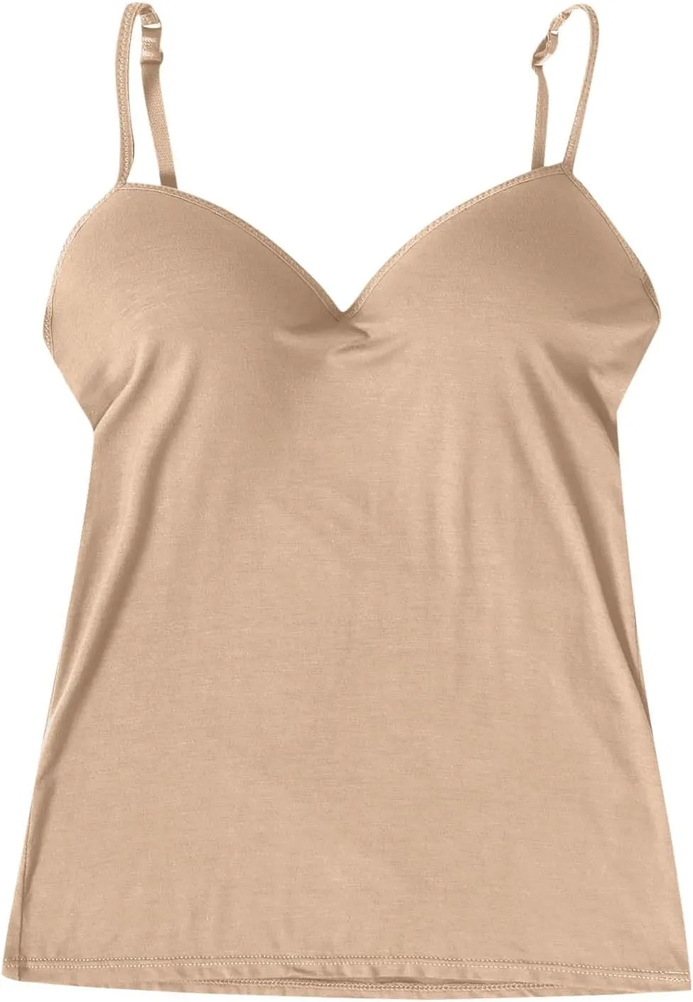 Women's Camisole Tops with Shelf Bra Adjustable Spaghetti Strap Cami Shirts Slim Fitted Tanks Basic Undershirts