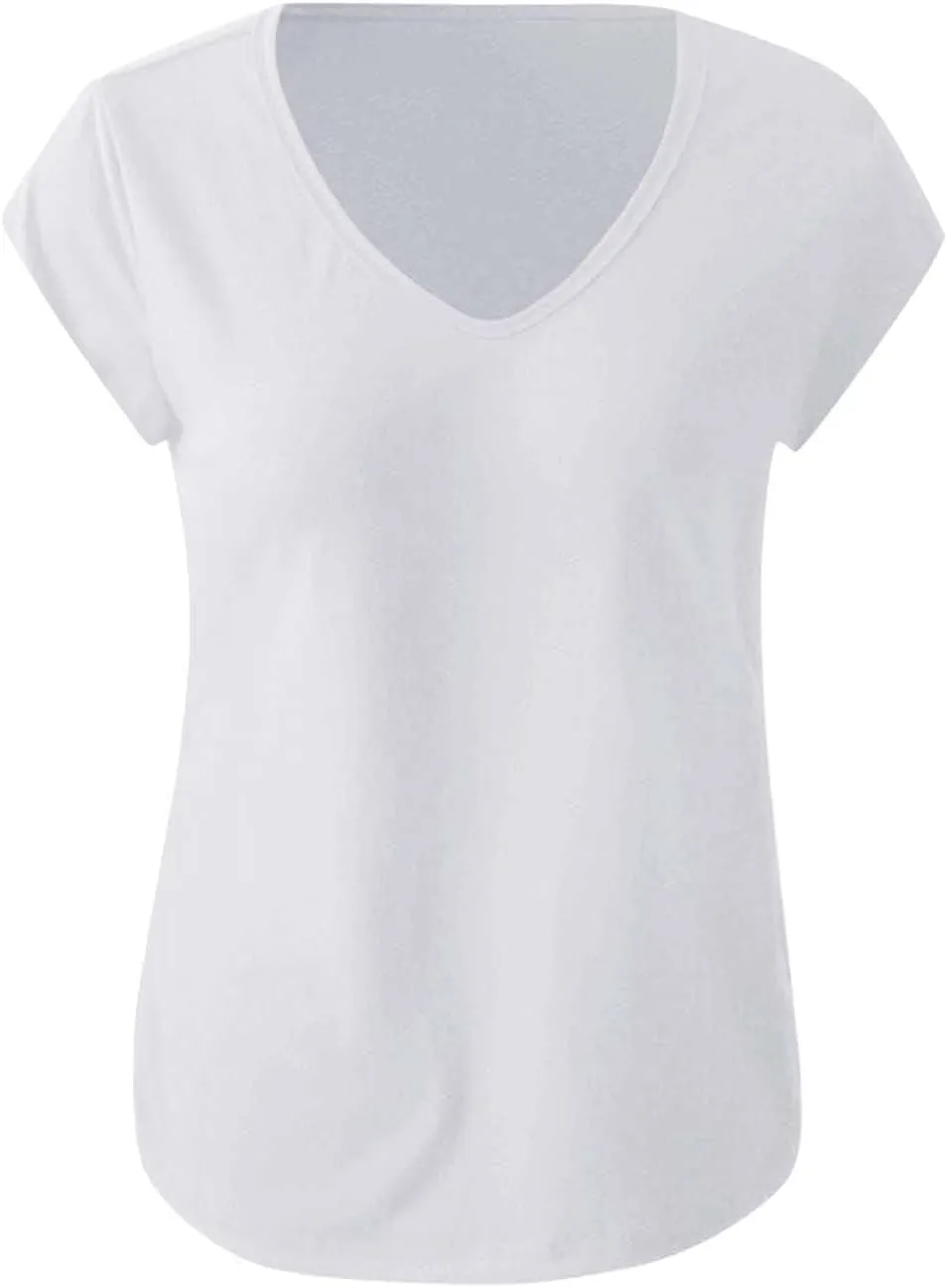Womens Casual Solid V-neck Short Sleeve Vest T-Shirt Loose Fit Tank Tops Polyester Flying sleeve design, easy to