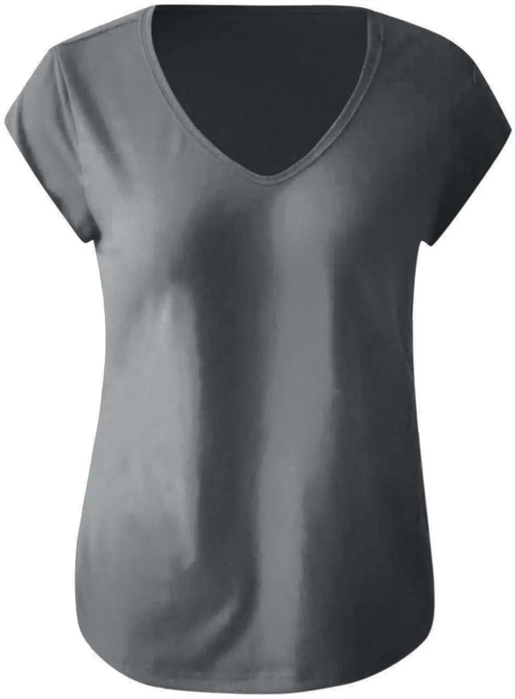 Womens Casual Solid V-neck Short Sleeve Vest T-Shirt Loose Fit Tank Tops Polyester Flying sleeve design, easy to