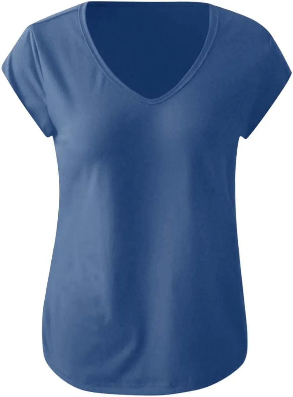 Womens Casual Solid V-neck Short Sleeve Vest T-Shirt Loose Fit Tank Tops Polyester Flying sleeve design, easy to