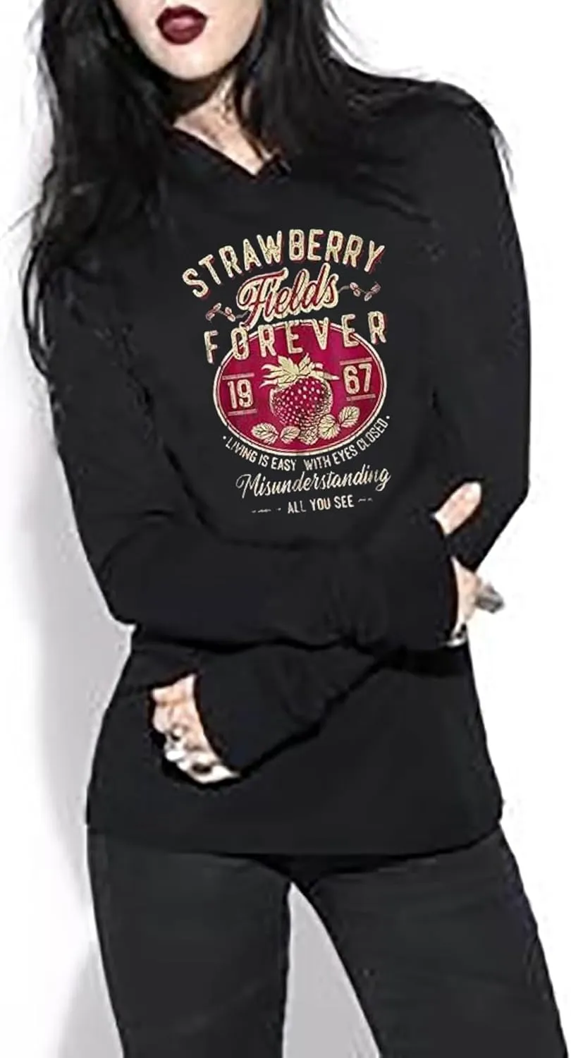Womens Hoodies Funny Graphic Long Sleeve Shirts Casual Loose Fit Lightweight Pullovers Tops