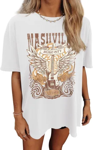 Women's Oversized T Shirts Graphic Tees Summer Short Sleeve Casual Loose Crewneck Basic Tunic Tops Trendy 2025