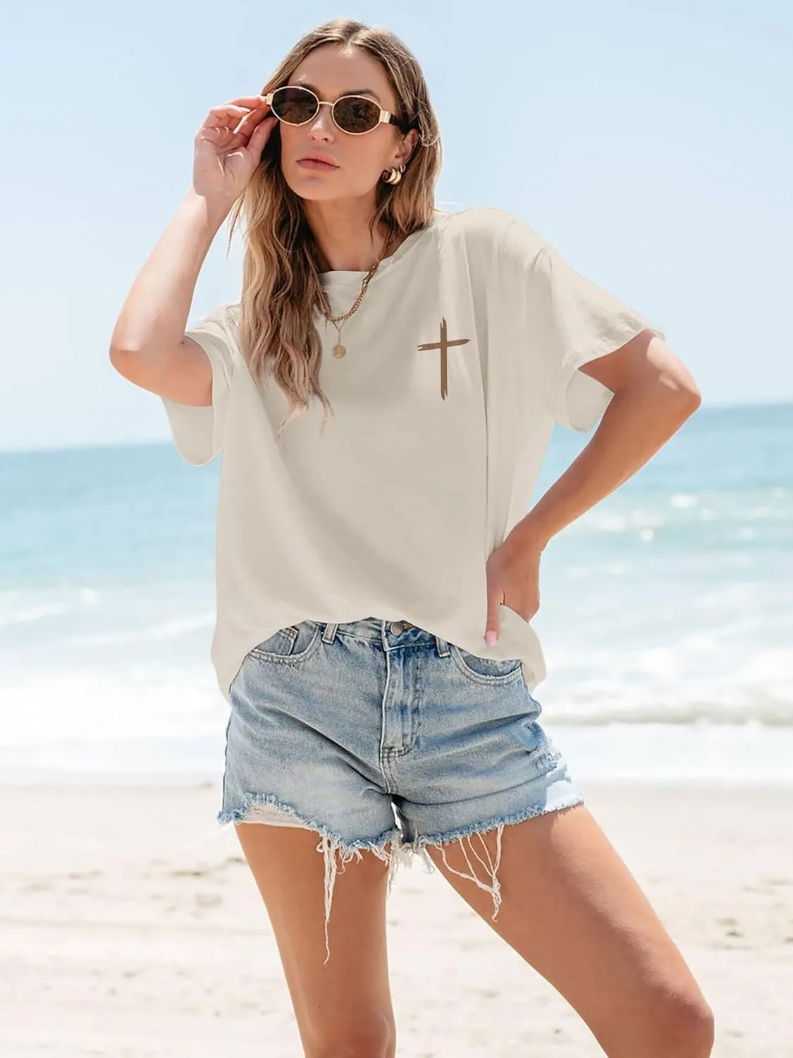 Women's Oversized T Shirts Graphic Tees Summer Short Sleeve Casual Loose Crewneck Basic Tunic Tops Trendy 2025