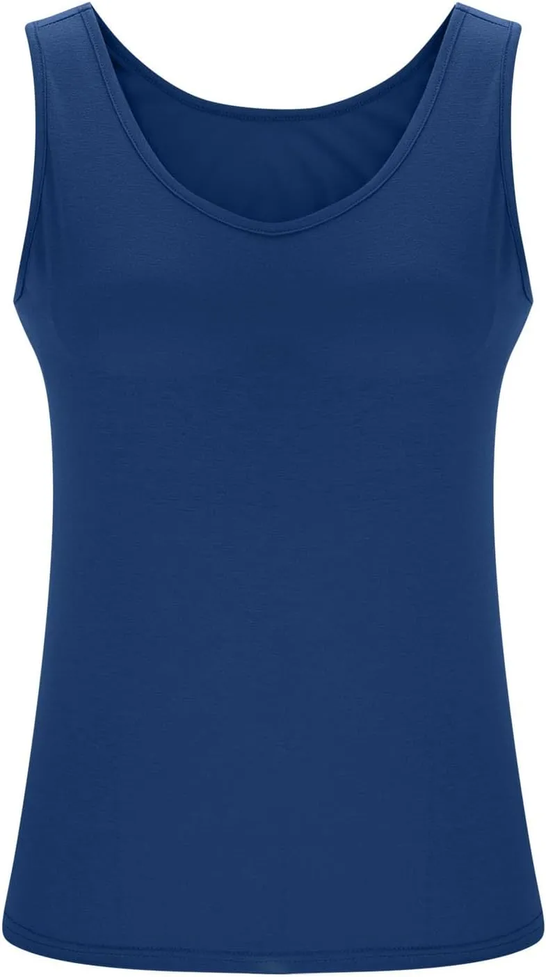Women's Plus Size Tank Tops Casual Stretchy Comfy Breathable Sports Yoga Blouse Summer Solid Sleeveless Undershirt