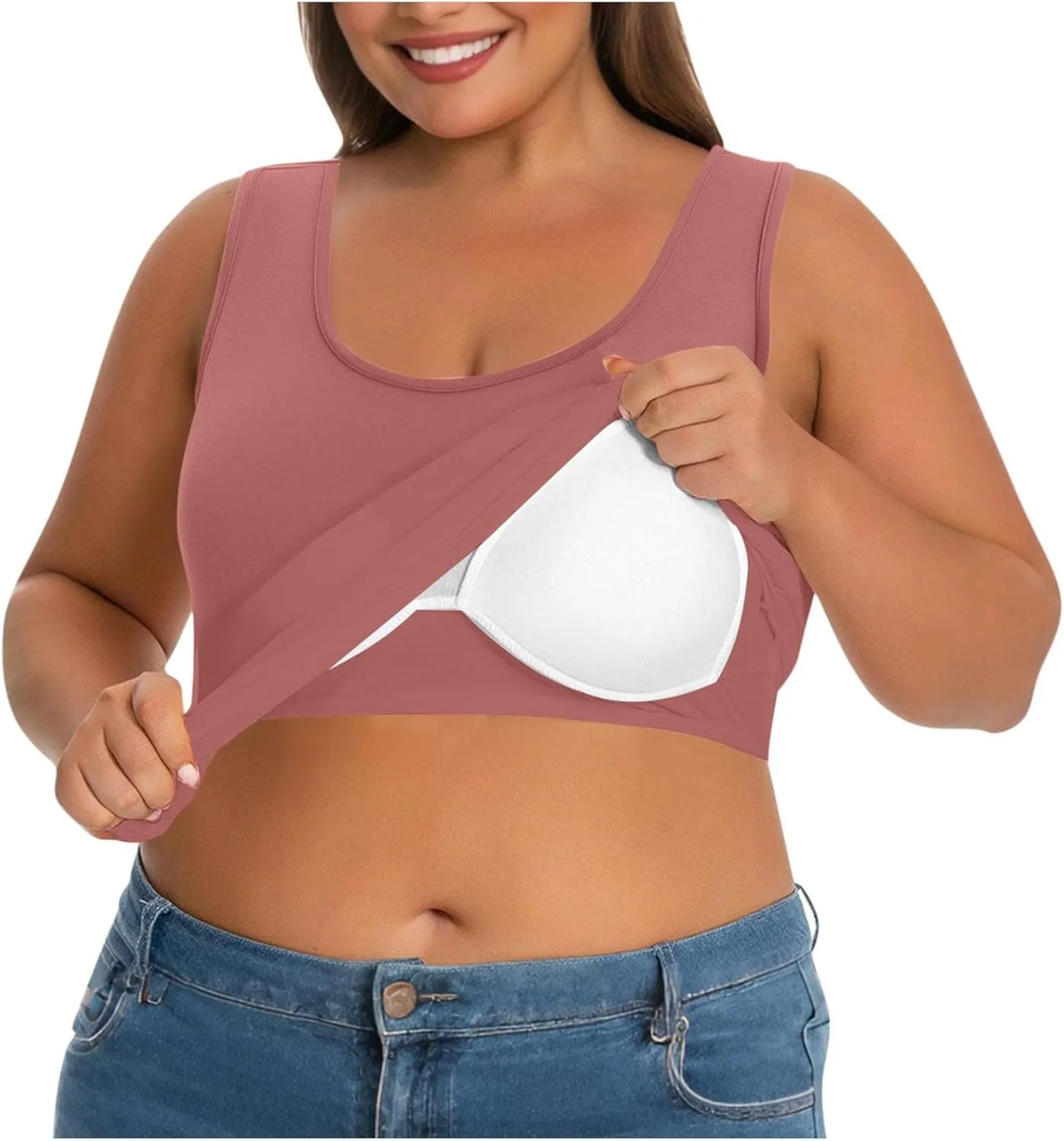 Women's Plus Size Tank Tops Casual Stretchy Comfy Breathable Sports Yoga Blouse Summer Solid Sleeveless Undershirt