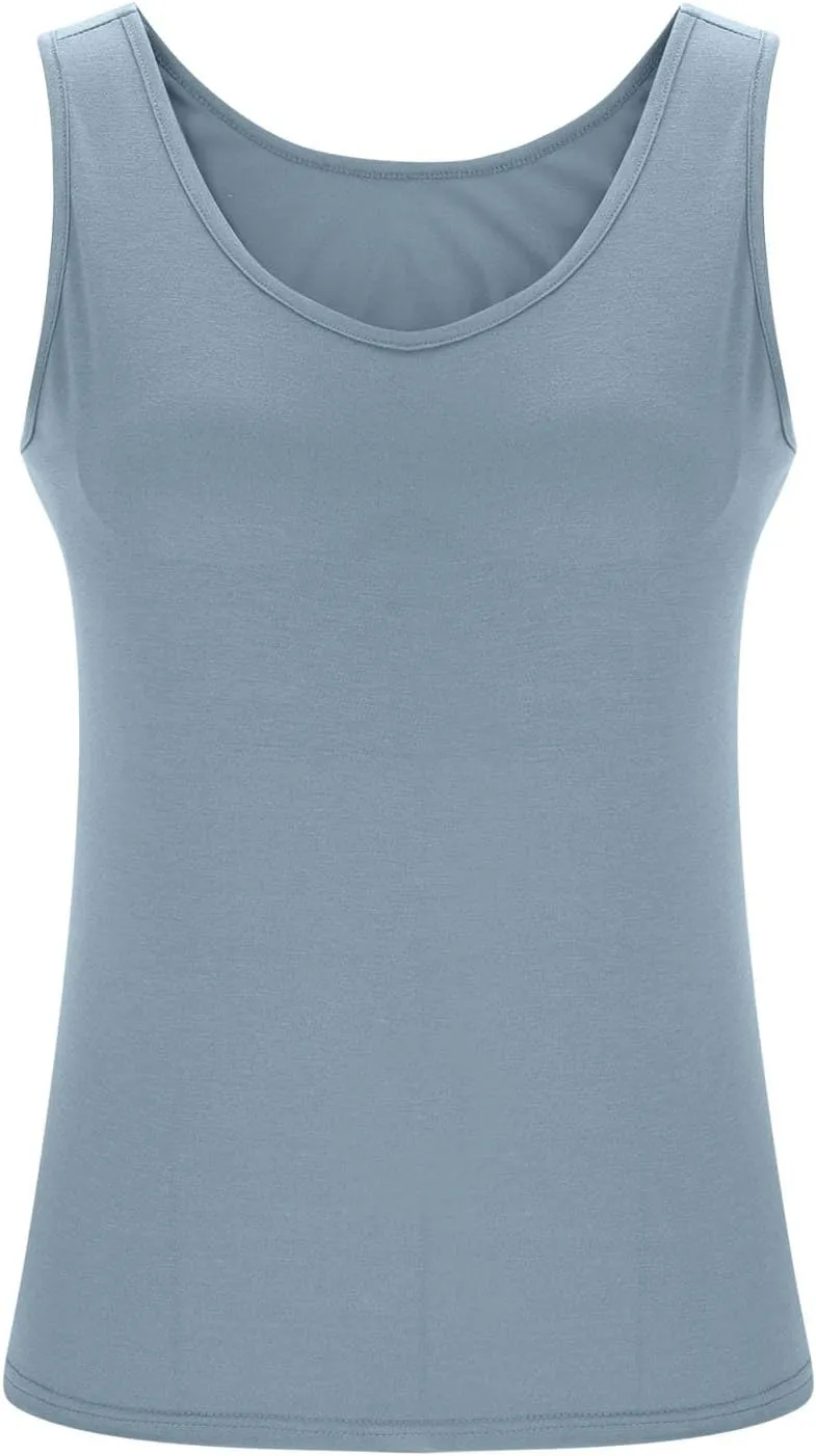 Women's Plus Size Tank Tops Casual Stretchy Comfy Breathable Sports Yoga Blouse Summer Solid Sleeveless Undershirt