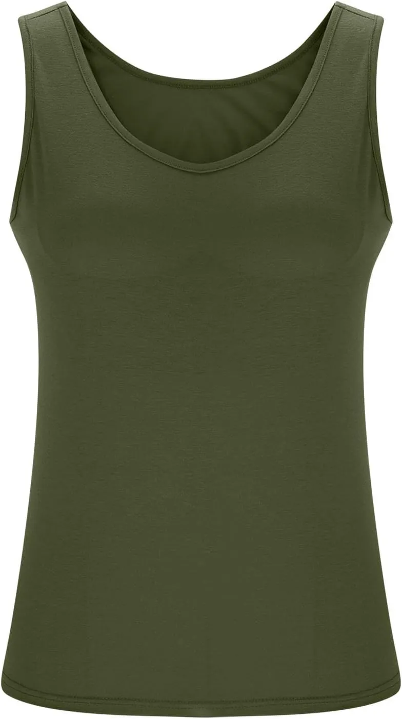Women's Plus Size Tank Tops Casual Stretchy Comfy Breathable Sports Yoga Blouse Summer Solid Sleeveless Undershirt