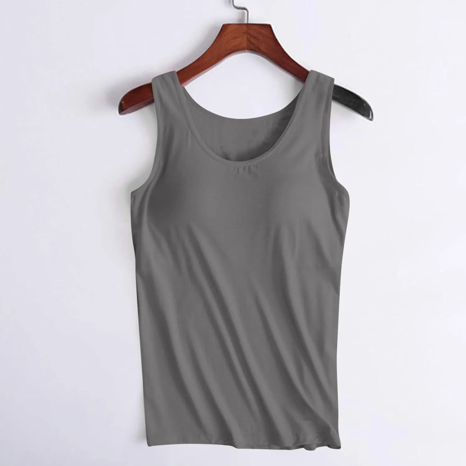 Women's Plus Size Tank Tops Casual Stretchy Comfy Breathable Sports Yoga Blouse Summer Solid Sleeveless Undershirt