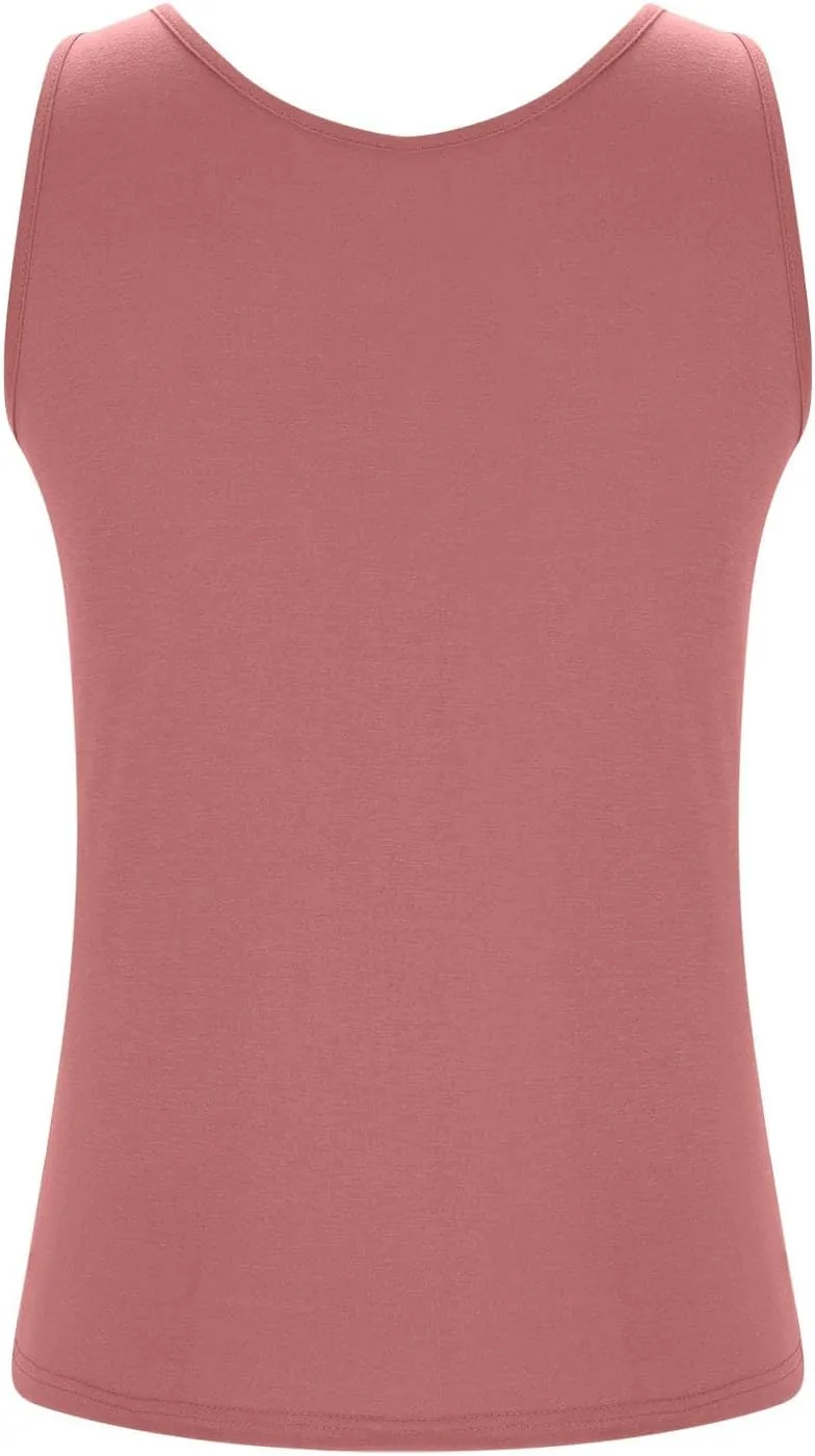 Women's Plus Size Tank Tops Casual Stretchy Comfy Breathable Sports Yoga Blouse Summer Solid Sleeveless Undershirt