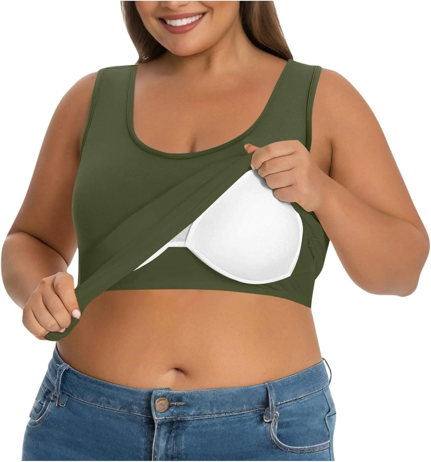 Women's Plus Size Tank Tops Casual Stretchy Comfy Breathable Sports Yoga Blouse Summer Solid Sleeveless Undershirt