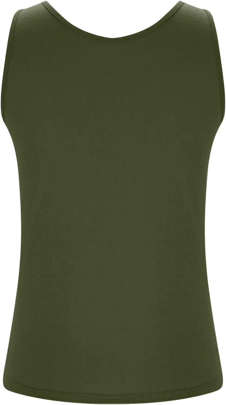 Women's Plus Size Tank Tops Casual Stretchy Comfy Breathable Sports Yoga Blouse Summer Solid Sleeveless Undershirt