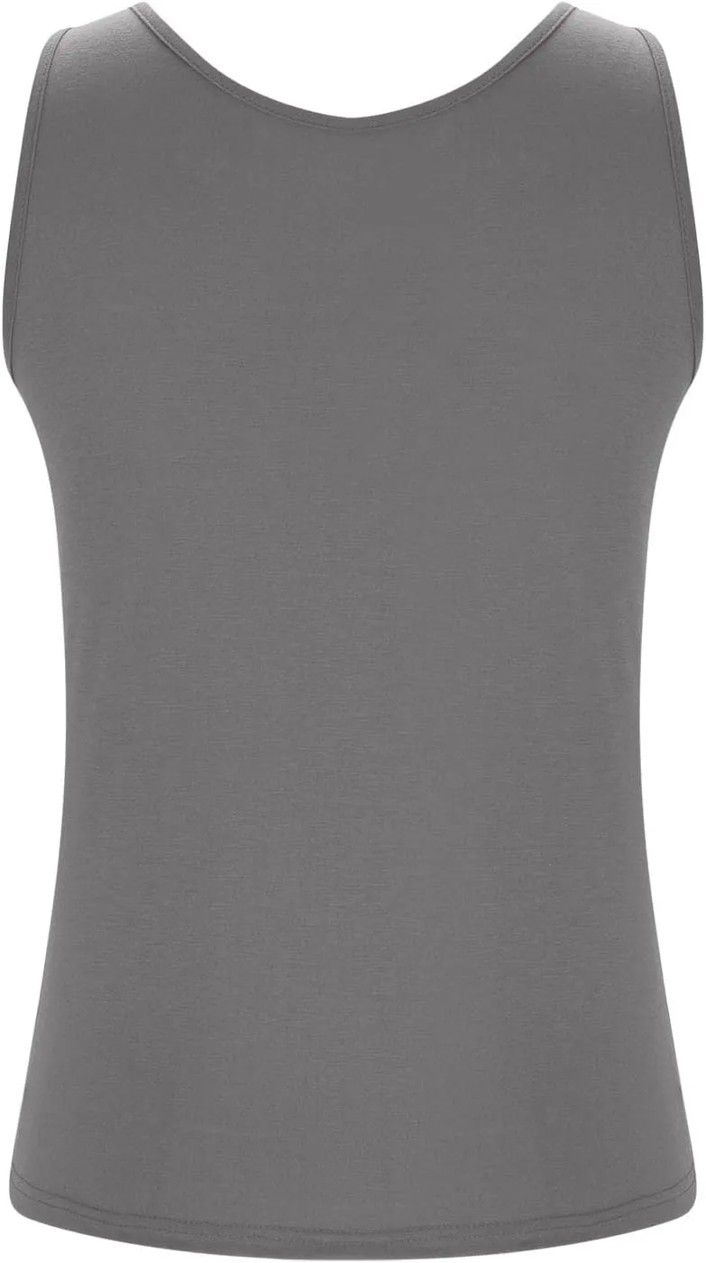 Women's Plus Size Tank Tops Casual Stretchy Comfy Breathable Sports Yoga Blouse Summer Solid Sleeveless Undershirt