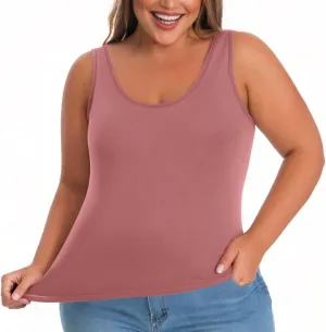 Women's Plus Size Tank Tops Casual Stretchy Comfy Breathable Sports Yoga Blouse Summer Solid Sleeveless Undershirt