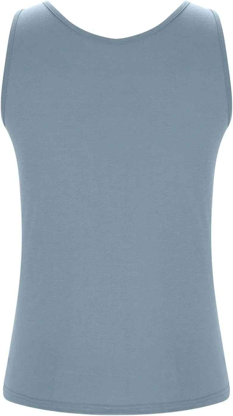 Women's Plus Size Tank Tops Casual Stretchy Comfy Breathable Sports Yoga Blouse Summer Solid Sleeveless Undershirt
