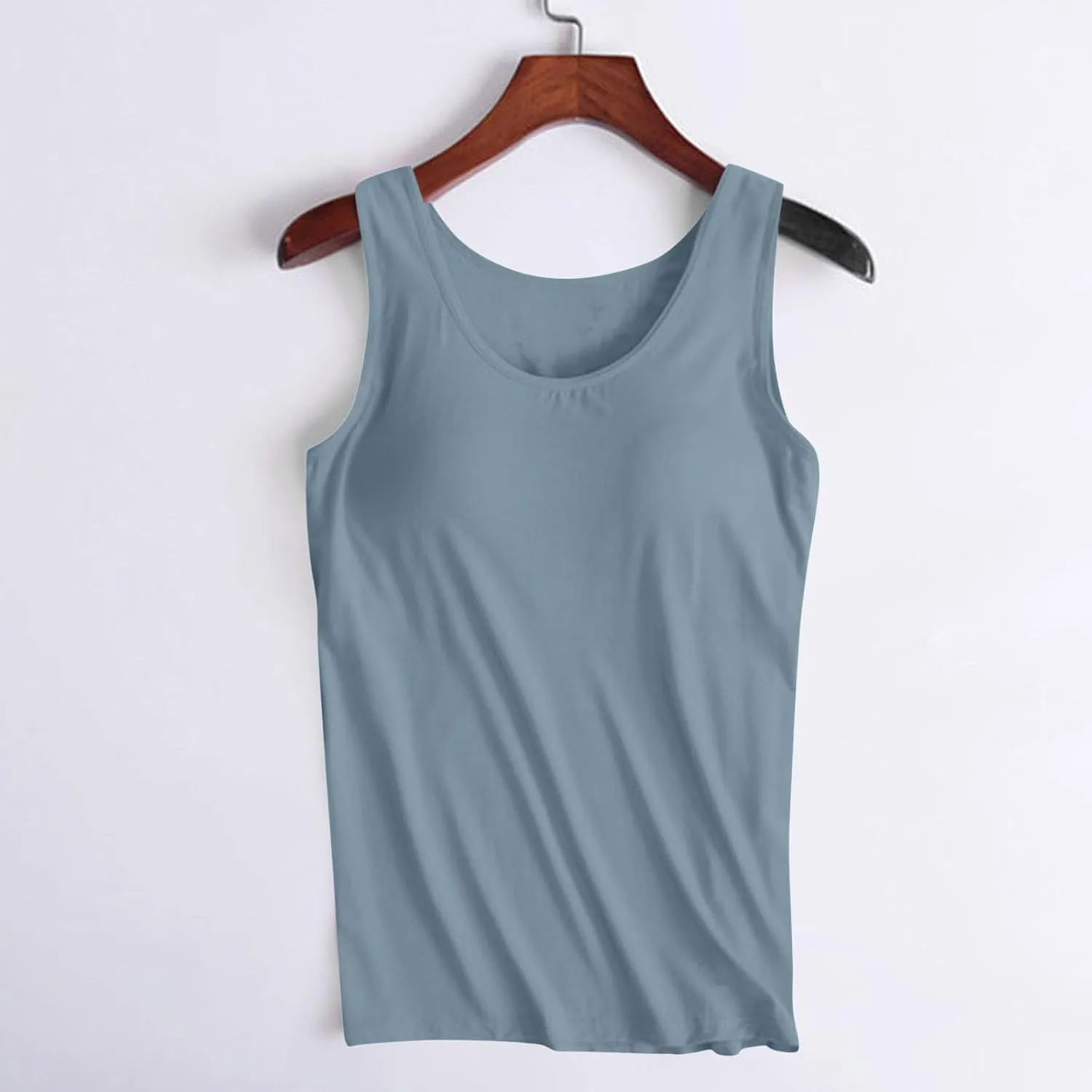 Women's Plus Size Tank Tops Casual Stretchy Comfy Breathable Sports Yoga Blouse Summer Solid Sleeveless Undershirt