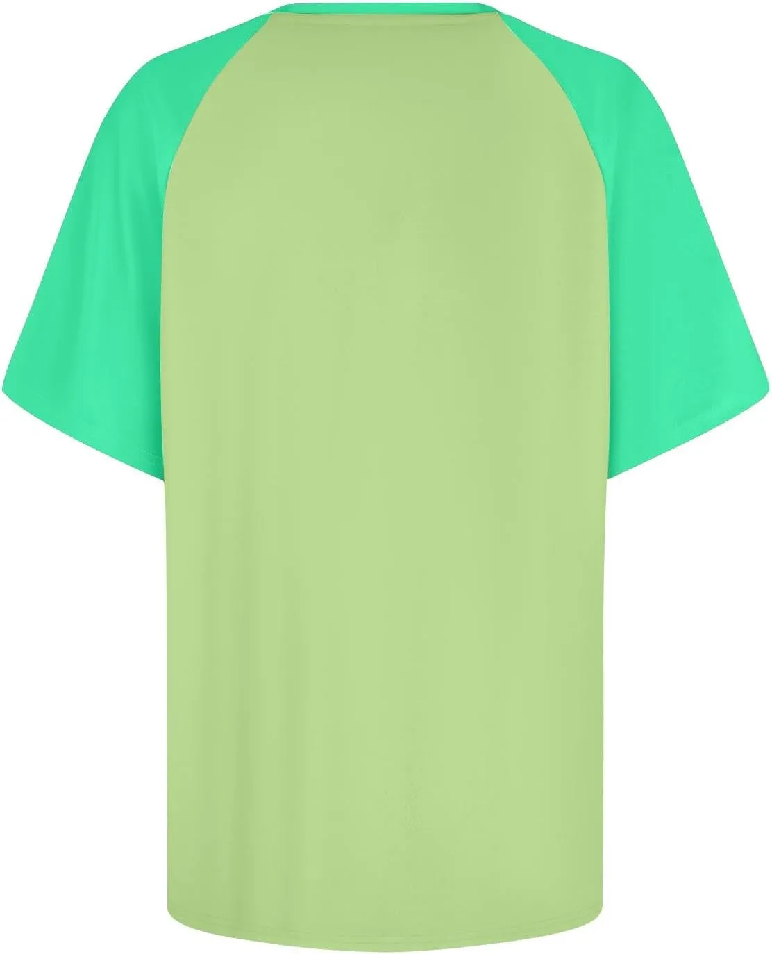 Women's Summer Tops Color Block Raglan Short Sleeve T Shirts Loose Fit Basic Crewneck Casual Stretchy Tees Blouse