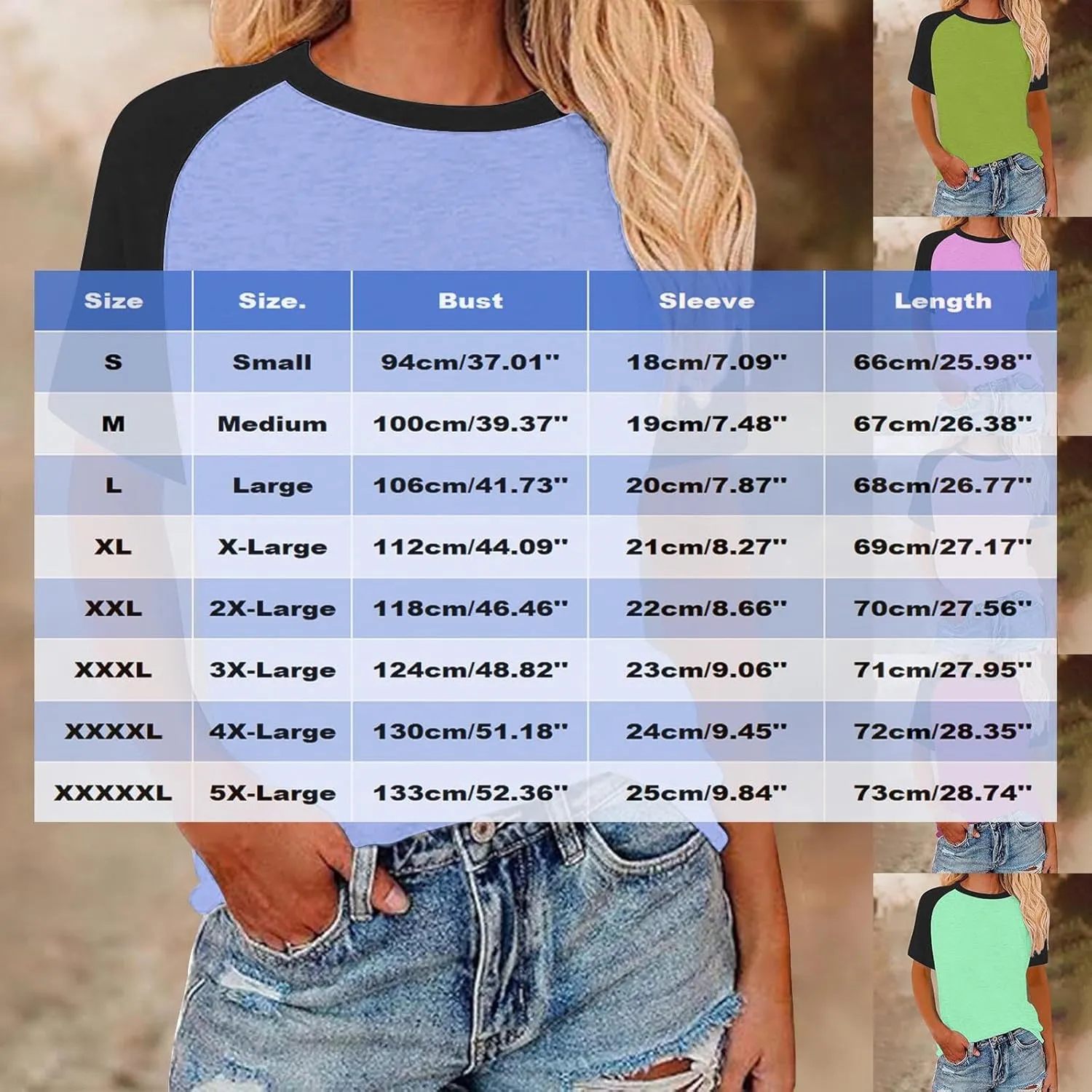 Women's Summer Tops Color Block Raglan Short Sleeve T Shirts Loose Fit Basic Crewneck Casual Stretchy Tees Blouse