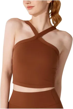 Workout Tank Tops for Women Running Athletic Gym Crop Top with Padded Summer Quick Dry Casual Stretchy Yoga Shirts