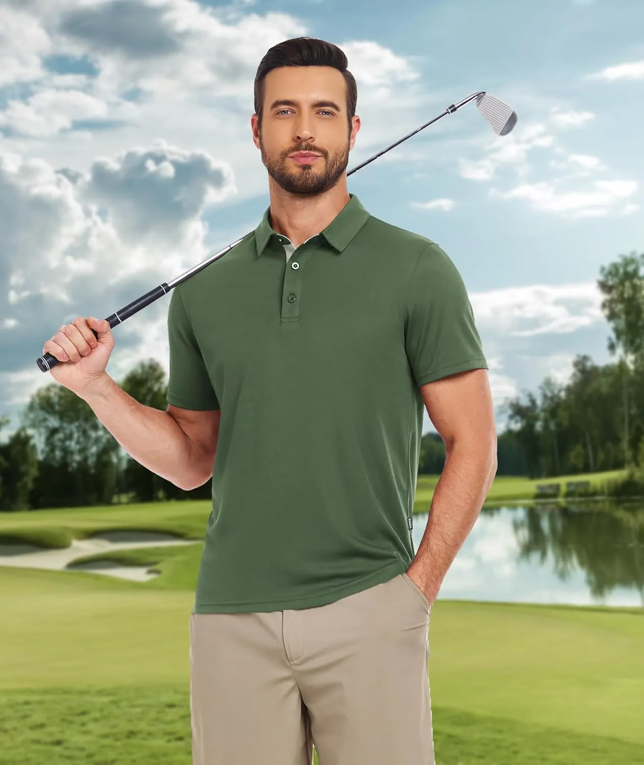 ZITY Polo Shirts for Men 3 Pack Short Sleeve Moisture Wicking T Shirt Business Casual Mens Golf Shirts Collared T-Shirts