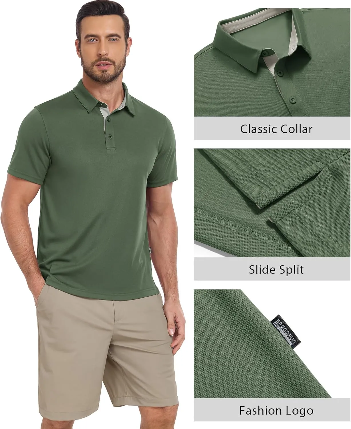ZITY Polo Shirts for Men 3 Pack Short Sleeve Moisture Wicking T Shirt Business Casual Mens Golf Shirts Collared T-Shirts